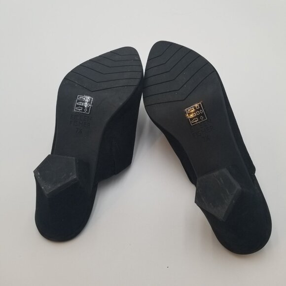 Eileen Fisher Genuine Suede Black Mules Suede Heeled size 7.5 - Picture 4 of 4